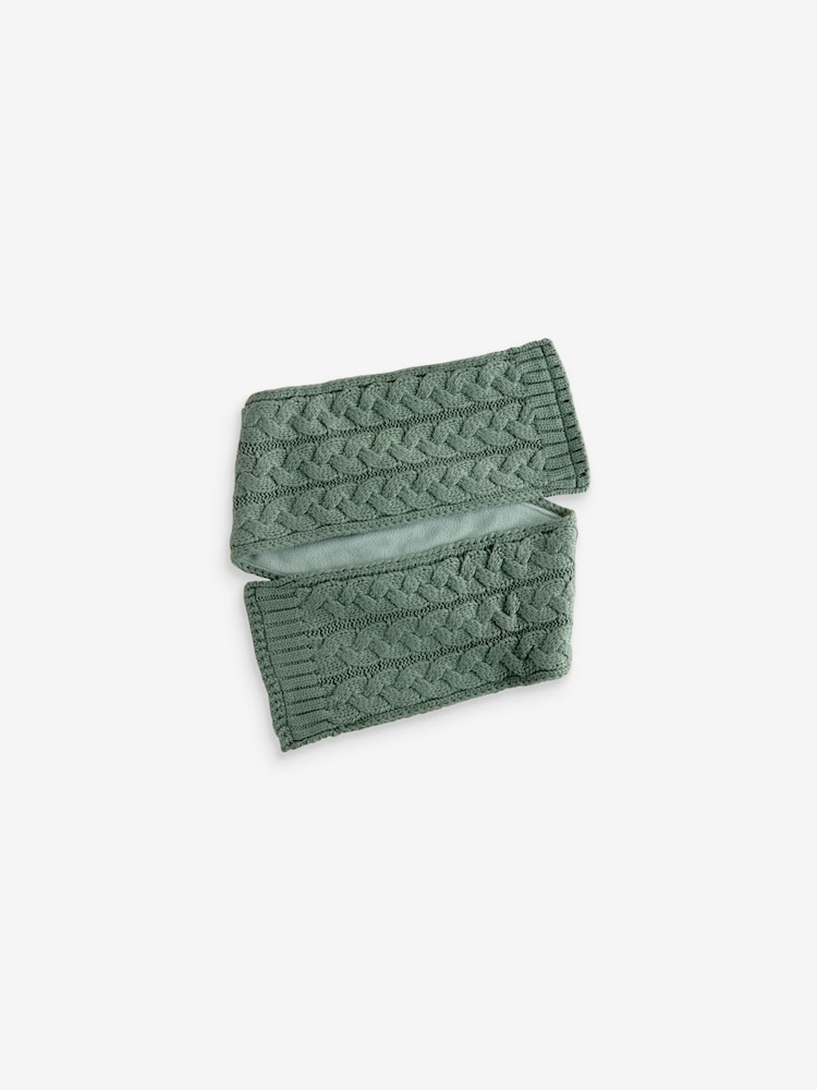 Sage Green Cable Knit Hat, Glove & Scarf Set (3-16yrs) - Image 4 of 5