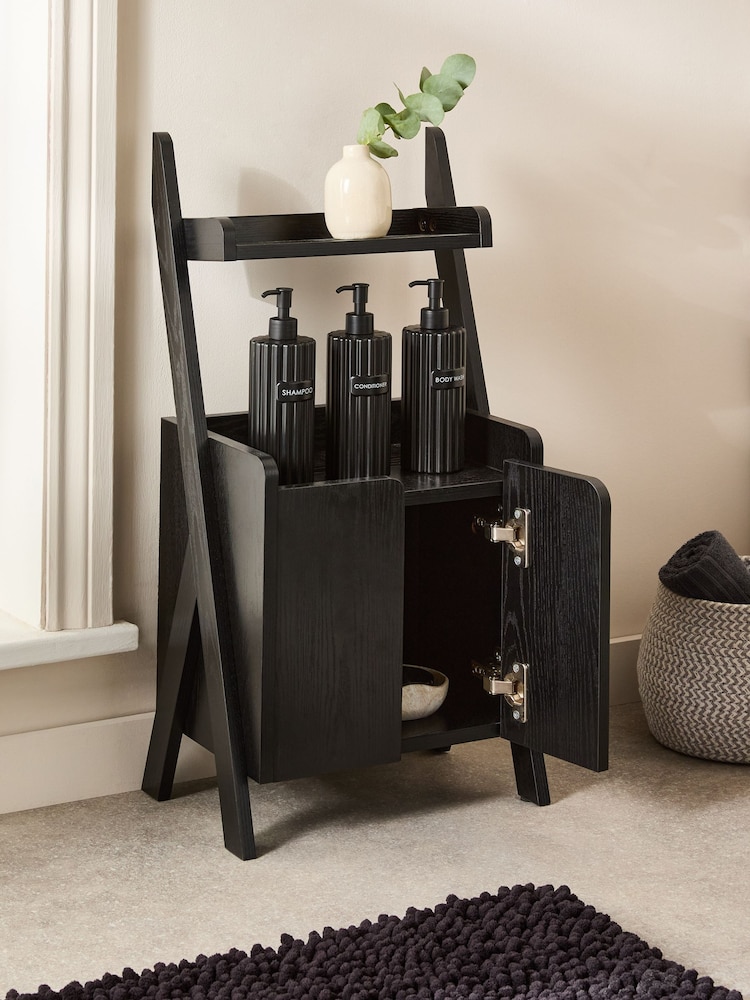 Black Ladder Shelf Storage Cabinet - Image 2 of 7 Black Ladder Shelf Storage Cabinet - Image 2 of 7