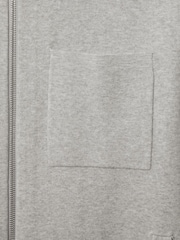 Reiss Soft Grey Melange Rivers Knitted Zip-Through Jacket - Image 5 of 5