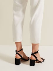 Phase Eight Black Suede Scallop Block Heels - Image 2 of 5