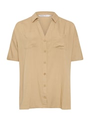 Yours Curve Natural Utility Linen Shirt - Image 5 of 5