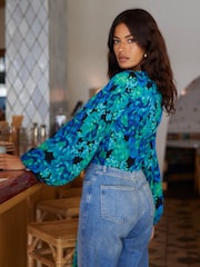 Dancing Leopard Blue Joanie Tie Top - Image 2 of 4
