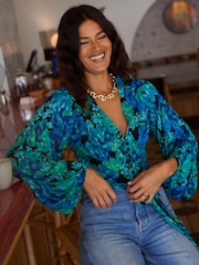 Dancing Leopard Blue Joanie Tie Top - Image 3 of 4