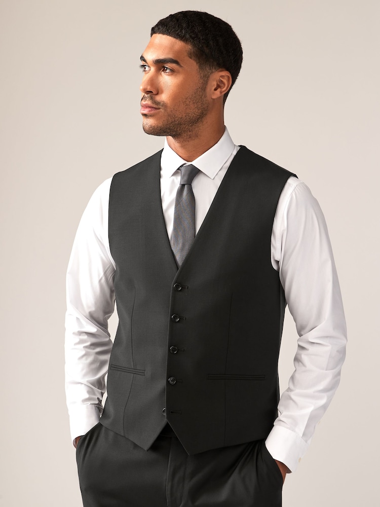 Noir - Laine Blend Motion Flex Costume Gilet - Image 1 of 10
