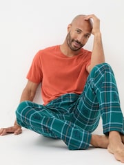 FatFace Teal Blue VW Check Pyjama Bottoms - Image 4 of 5