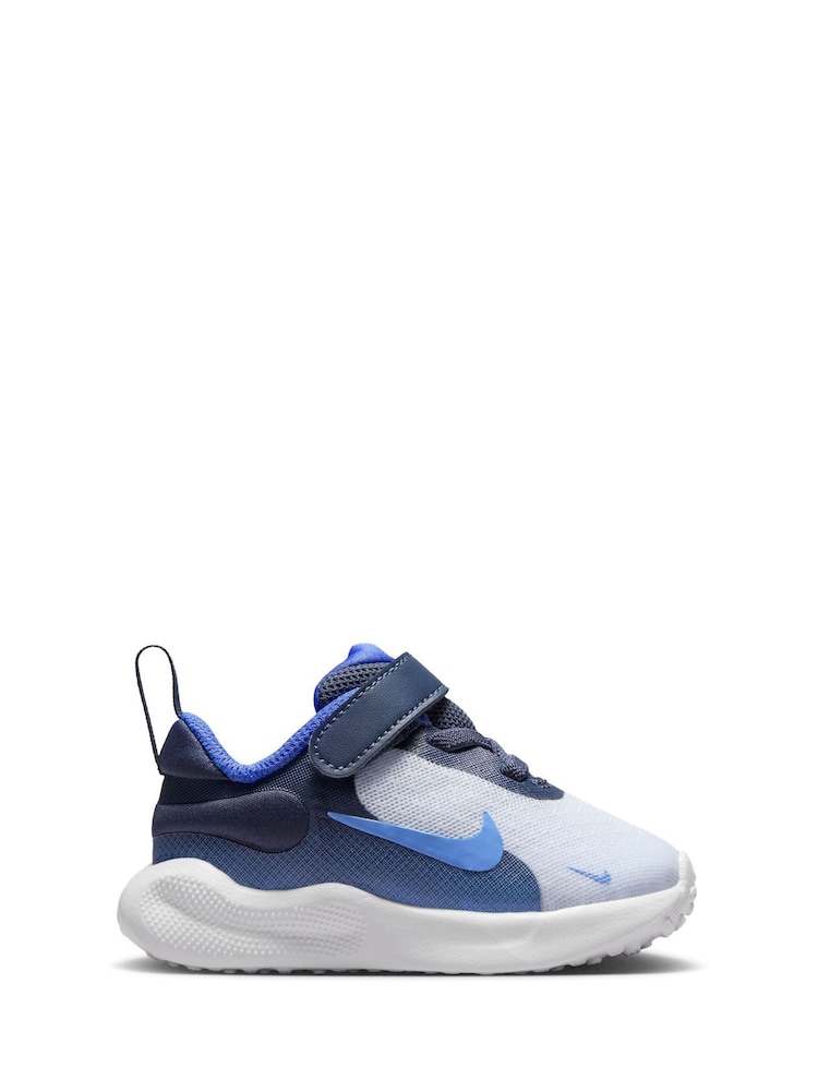 Nike Grey Blue Infant Revolution 7 Trainers - Image 1 of 7