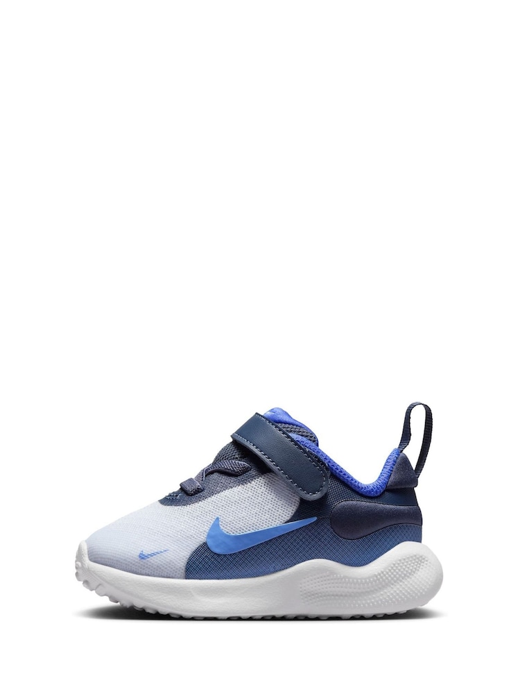 Nike Grey Blue Infant Revolution 7 Trainers - Image 2 of 7