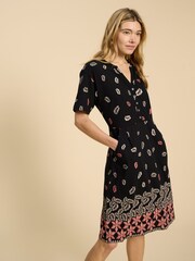 White Stuff Black Cotton Jersey Tammy Dress - Image 3 of 7
