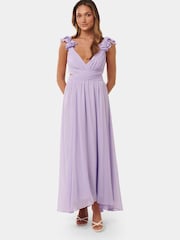 Forever New Purple Petite Selena Petite Ruffle Maxi Dress - Image 1 of 4
