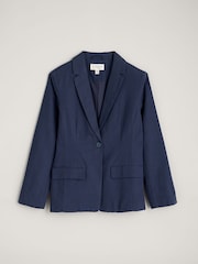 Seasalt Cornwall Blue Erica Linen Blend Blazer - Image 5 of 6