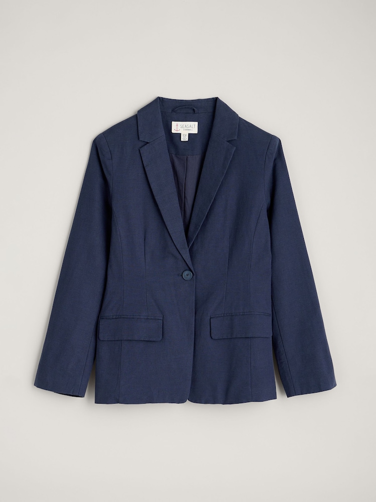 Blauw - Seasalt Cornwall Erica blazer van linnenmix - Image 5 of 6