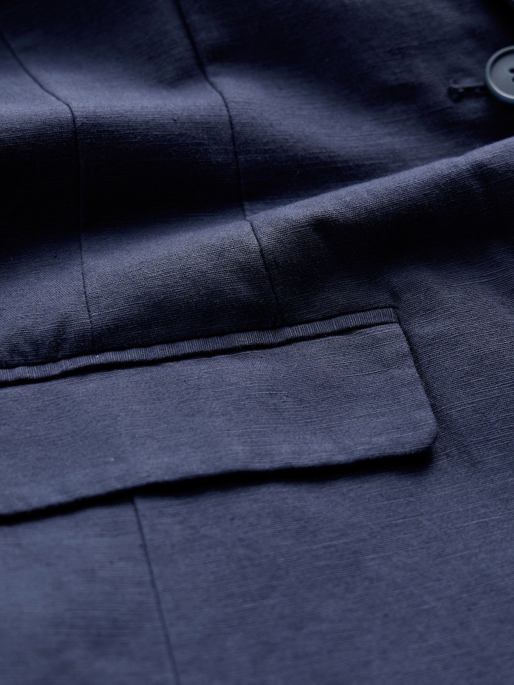 Seasalt Cornwall Blue Erica Linen Blend Blazer - Image 6 of 6