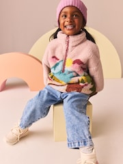 Pink Scenic Borg Fleece Half Zip Top (3mths-7yrs) - Image 2 of 9