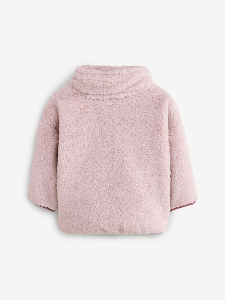 Pink Scenic Borg Fleece Half Zip Top (3mths-7yrs) - Image 7 of 9