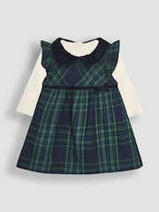 JoJo Maman Bébé Green Tartan Baby Dress & Body Set - Image 1 of 6