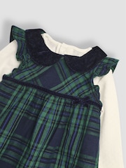 JoJo Maman Bébé Green Tartan Baby Dress & Body Set - Image 6 of 6