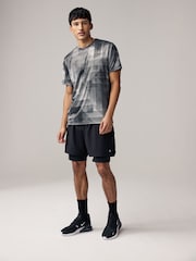 Black/White Mono Active Gym Printed Training T-Shirt - Image 2 of 8