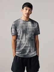 Black/White Mono Active Gym Printed Training T-Shirt - Image 3 of 8