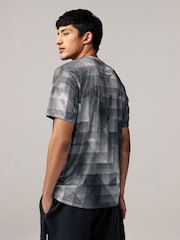 Black/White Mono Active Gym Printed Training T-Shirt - Image 4 of 8