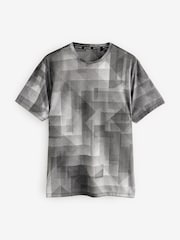 Black/White Mono Active Gym Printed Training T-Shirt - Image 6 of 8