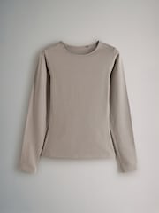 The Set Black/Brown/Nude/White 5 Pack Long Sleeve Crew Neck T-Shirts - Image 13 of 18