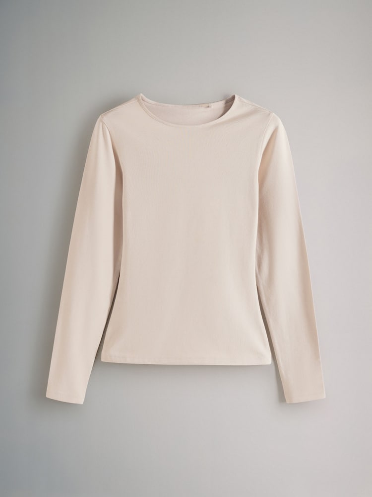 The Set Black/Brown/Nude/White 5 Pack Long Sleeve Crew Neck T-Shirts - Image 15 of 18
