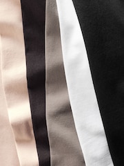 The Set Black/Brown/Nude/White 5 Pack Long Sleeve Crew Neck T-Shirts - Image 18 of 18