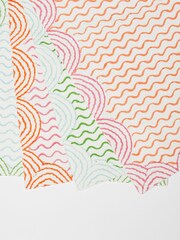 Oliver Bonas Pink Lumu Block Printed Wavy 100% Cotton Placemats Set Of 4 - Image 3 of 4