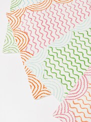 Oliver Bonas Pink Lumu Block Printed Wavy 100% Cotton Placemats Set Of 4 - Image 4 of 4