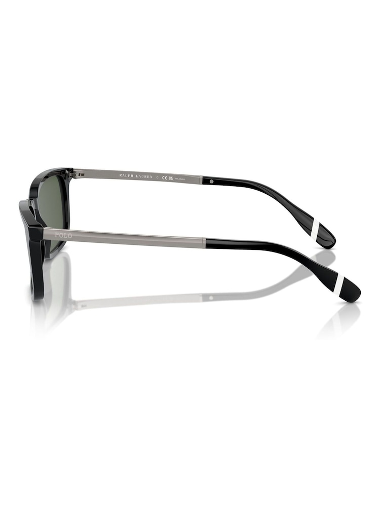Polo Ralph Lauren Black Rectangle Polarised Sunglasses - Image 5 of 5 Polo Ralph Lauren Black Rectangle Polarised Sunglasses - Image 5 of 5