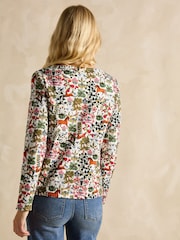 Joules Harbour Green Forest Print Boat Neck Printed Top - Image 2 of 6