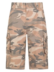 Mountain Warehouse Brown Mens Camo 100% Cotton Cargo Shorts - Image 1 of 6