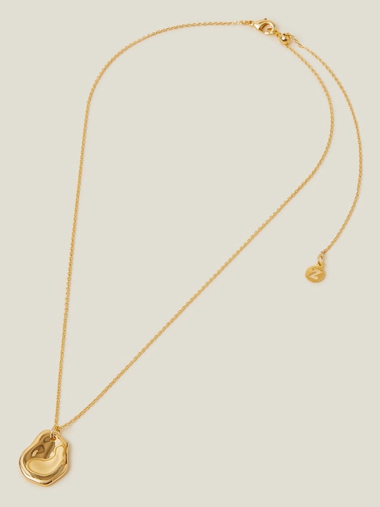 Accessorize 14ct Gold Plated Tone Molten Pendant Necklace - Image 1 of 3 Accessorize 14ct Gold Plated Tone Molten Pendant Necklace - Image 1 of 3