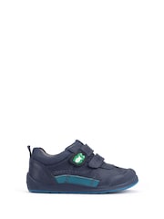 Start Rite Blue Hopper Leather Double Riptape Pre-School Shoes - Image 1 of 6