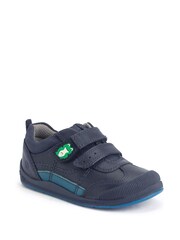Start Rite Blue Hopper Leather Double Riptape Pre-School Shoes - Image 3 of 6