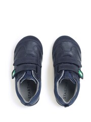 Start Rite Blue Hopper Leather Double Riptape Pre-School Shoes - Image 5 of 6