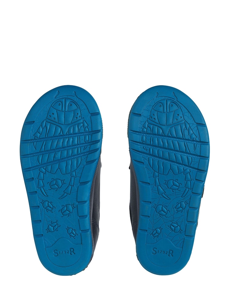 Start Rite Blue Hopper Leather Double Riptape Pre-School Shoes - Image 6 of 6