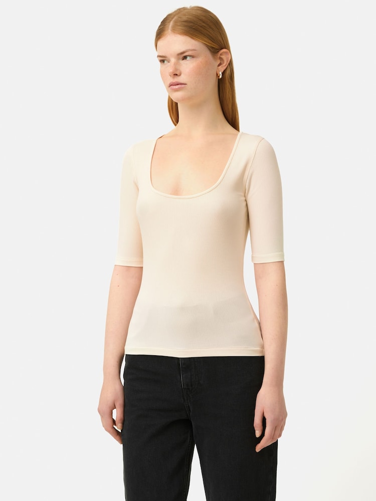 Jigsaw Scoop Neck Rib Top - Image 1 of 6