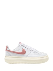 Nike White Court Vision Alta Platform Trainers - Image 1 of 1