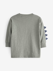 Khaki Green Long Sleeve Monster Character T-Shirt (3mths-7yrs) - Image 6 of 7