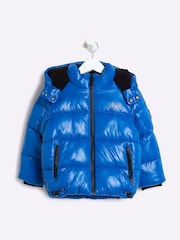 River Island Blue Boys Heavyweight Puffer Coat - Image 1 of 4