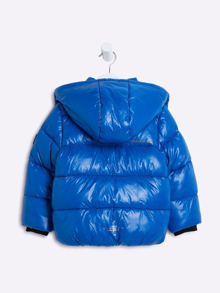 River Island Blue Boys Heavyweight Puffer Coat - Image 2 of 4