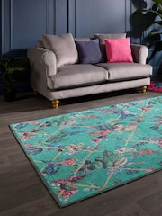 Laurence Llewelyn-Bowen Blue Cotswold Fantasia Washable Flat Weave Rug - Image 2 of 6