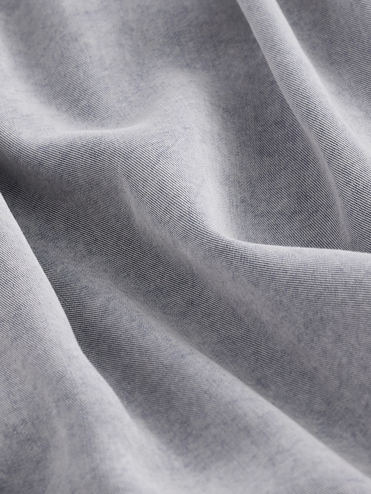 Blue Washed Ruffle Neck Long Sleeve Blouse - Image 4 of 4
