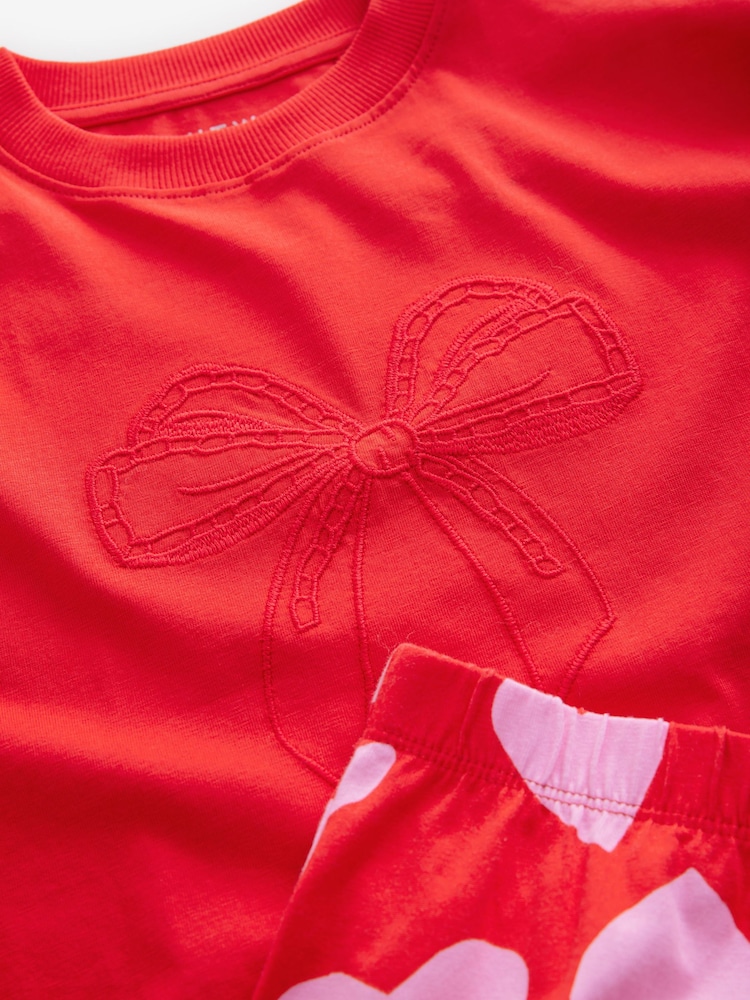 Rouge Nœud/Cœur - Lot de 3 pyjamas Nœud Survêtement (3-16ans) - Image 12 of 13