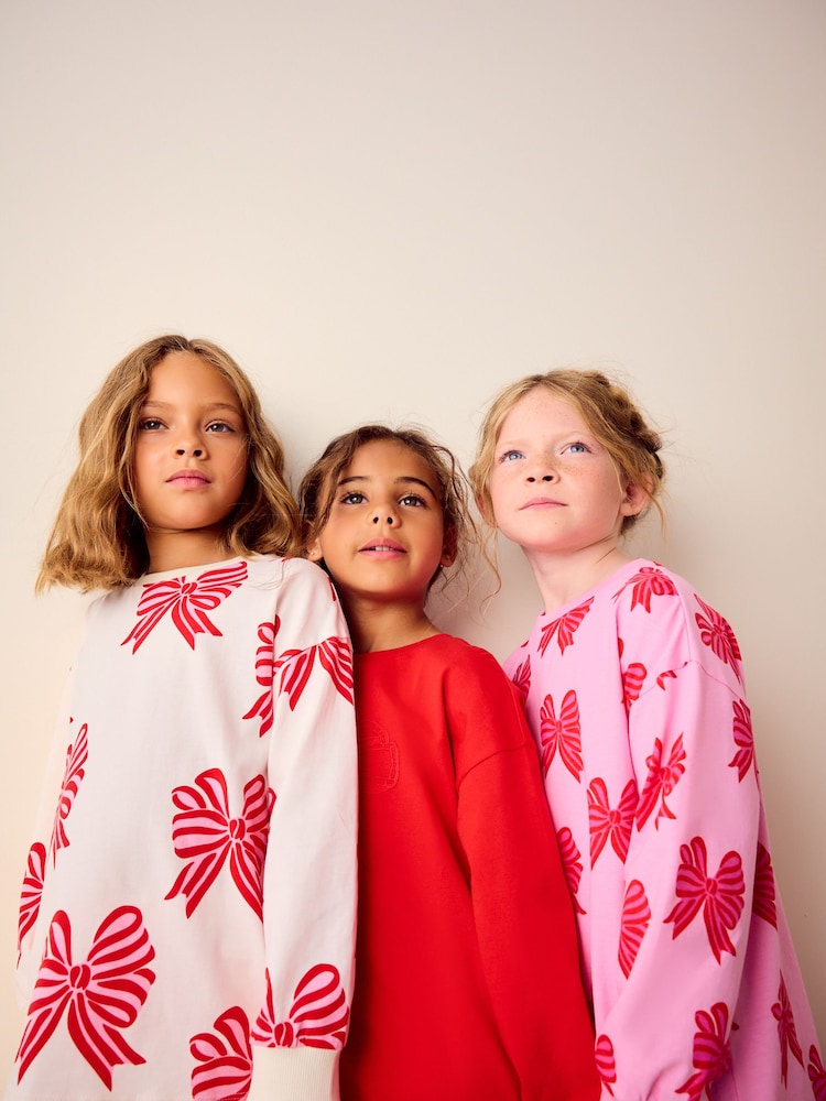 Rouge Nœud/Cœur - Lot de 3 pyjamas Nœud Survêtement (3-16ans) - Image 5 of 13