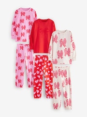 Red Bow/Heart Bow Jogger Pyjamas 3 Pack (3-16yrs) - Image 6 of 13