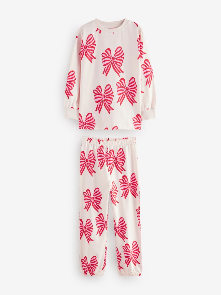 Rouge Nœud/Cœur - Lot de 3 pyjamas Nœud Survêtement (3-16ans) - Image 8 of 13