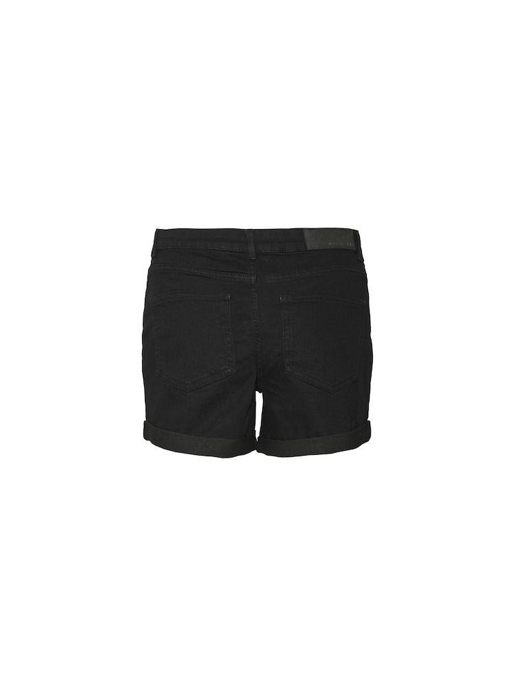 NOISY MAY Black Mid Rise Stretch Denim Shorts - Image 7 of 7