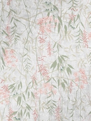 Graham & Brown White Obassia Silk Wallpaper Sample - Image 2 of 3